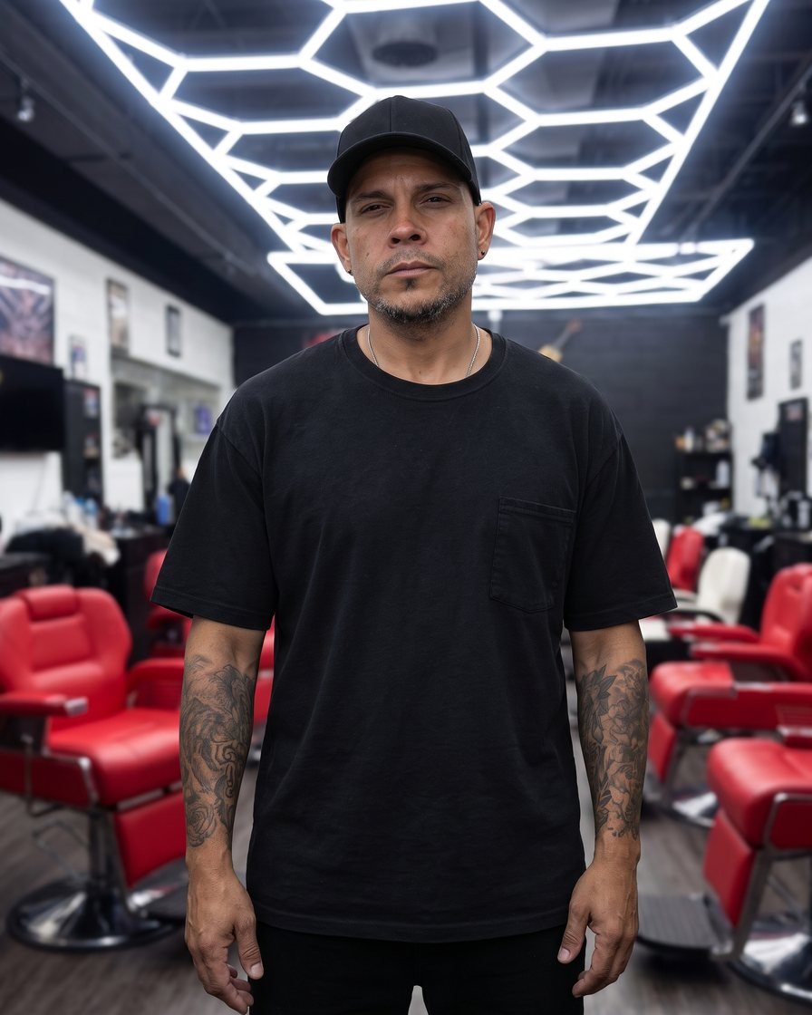 Cangri, barber at Jayuya Barbershop